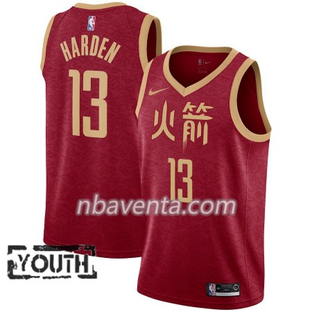 Camiseta Niños Houston Rockets James Harden 13 2018-19 Nike City Edition Rojo Swingman